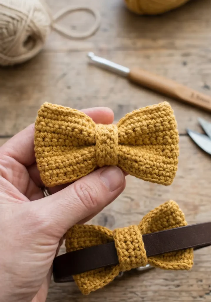 Crochet Bow Tie Collar Accessory