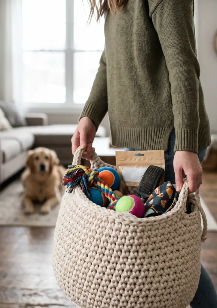 Crochet Pet Basket Organizer Idea