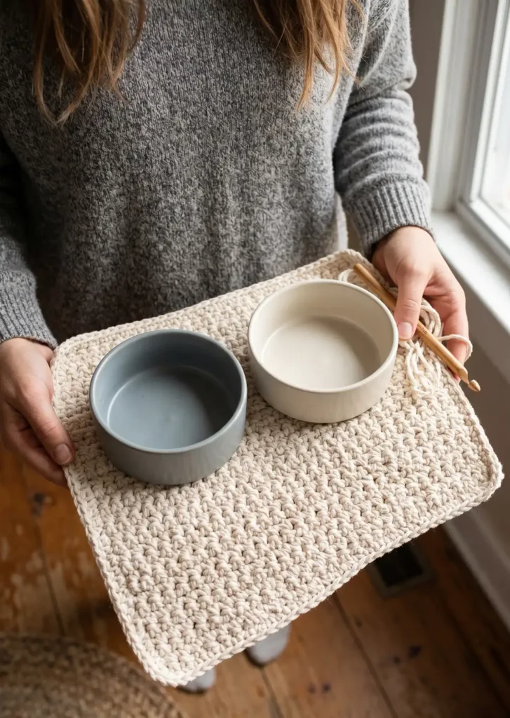 Crochet Pet Feeding Mat Design