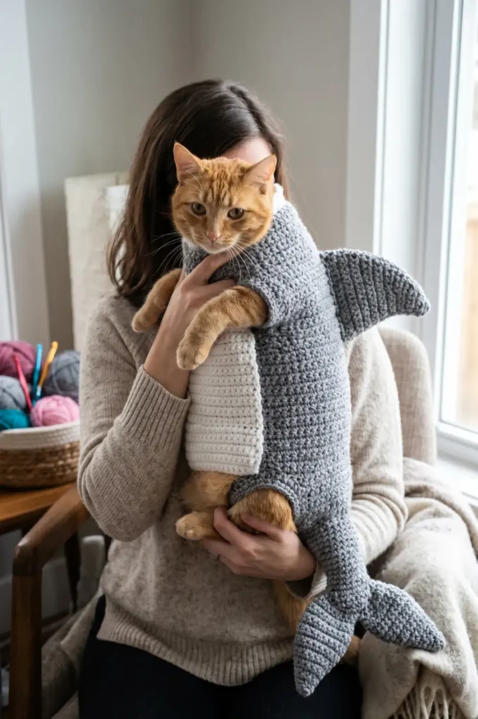 Crochet Shark Outfit for Felines