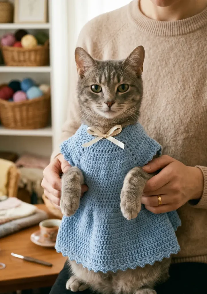 Cute Crochet Dress for Cats