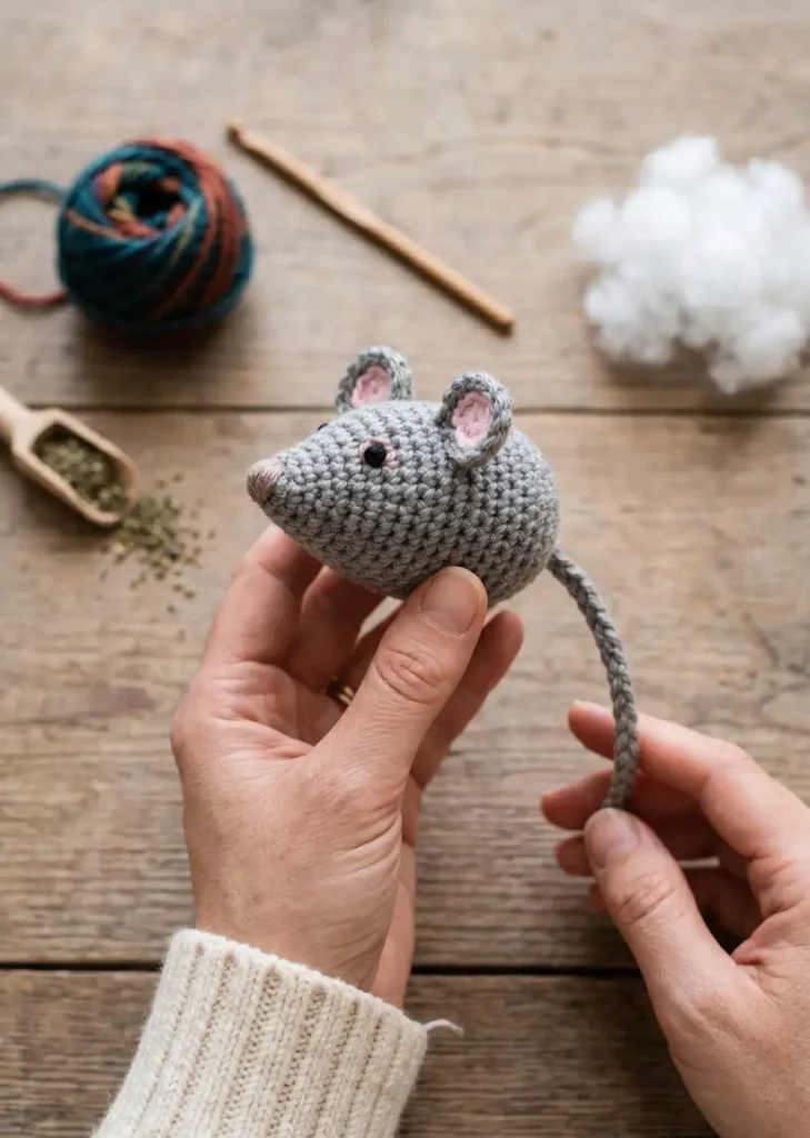 Easy Crochet Cat Toy Mouse