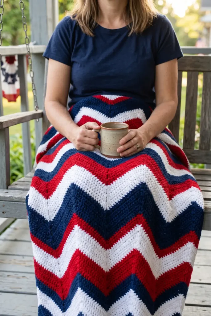 Festive Chevron 4th of July Blanket