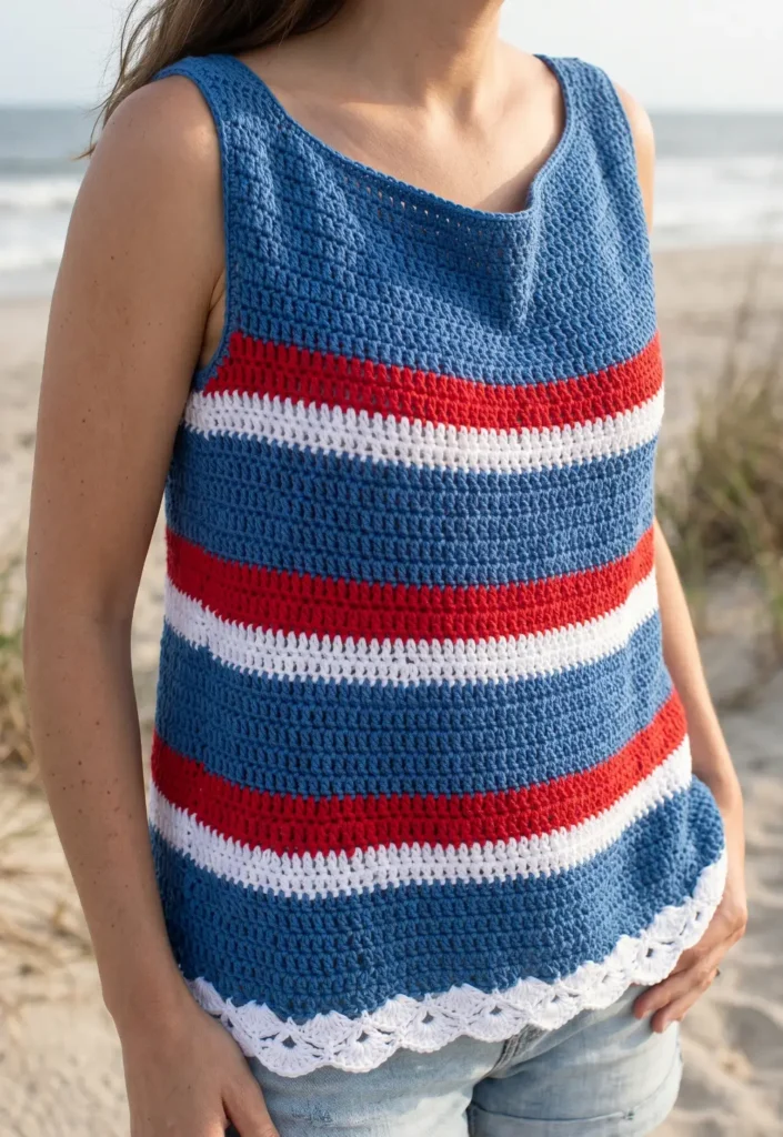 Flowy Beach Style Patriotic Top