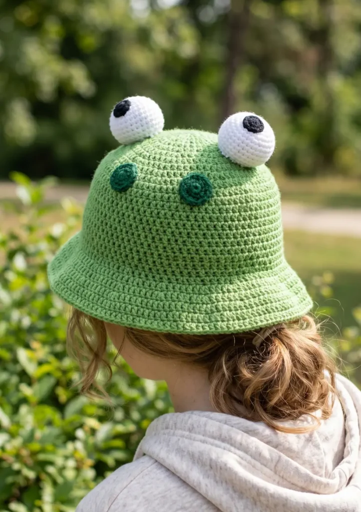 Frog-Themed Crochet Bucket Hat
