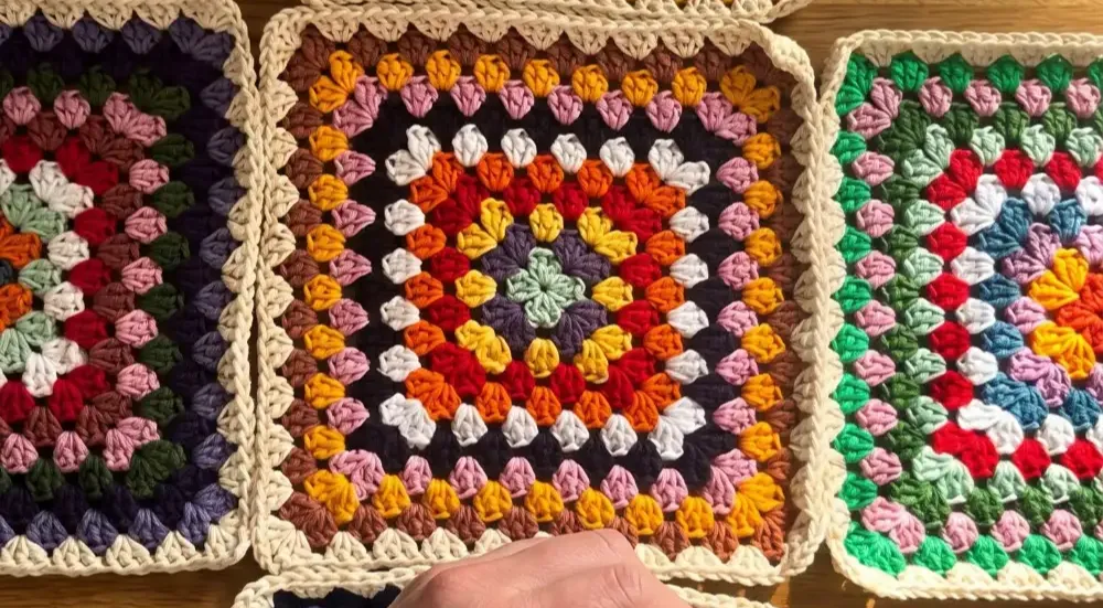Granny Square Crochet Beach Bag