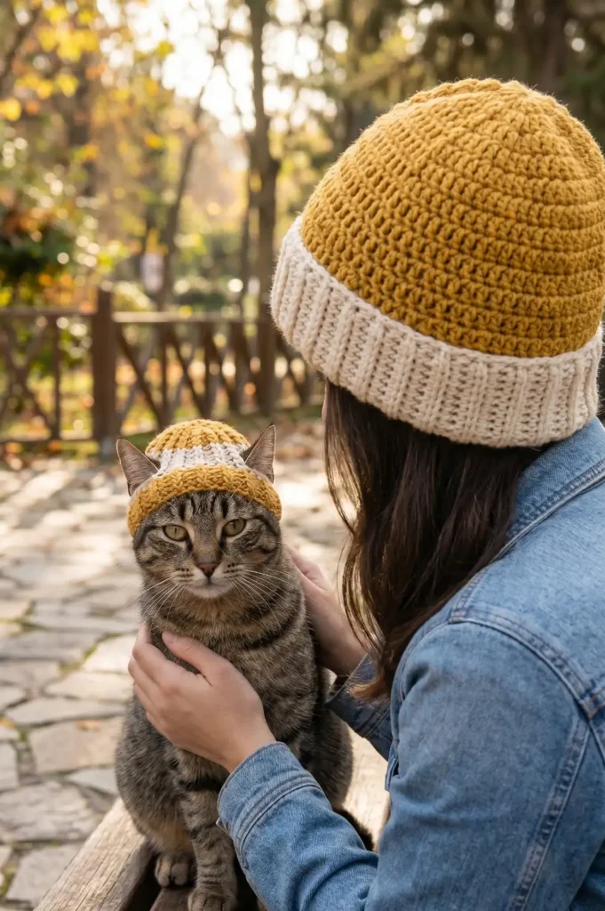 Matching Crochet Accessories for Owners and Cats