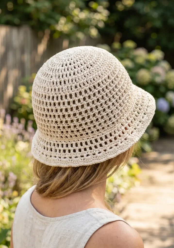 Mesh Crochet Bucket Hat for Summer
