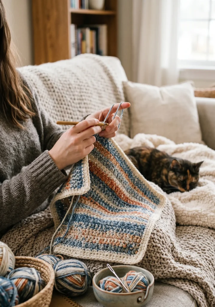 Mini Crochet Pet Blanket Idea