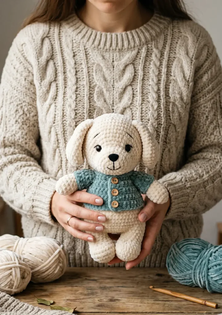Soft Velvet Yarn Puppy Design