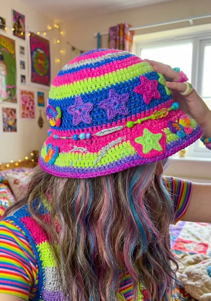 Trendy Y2K Crochet Hat Idea