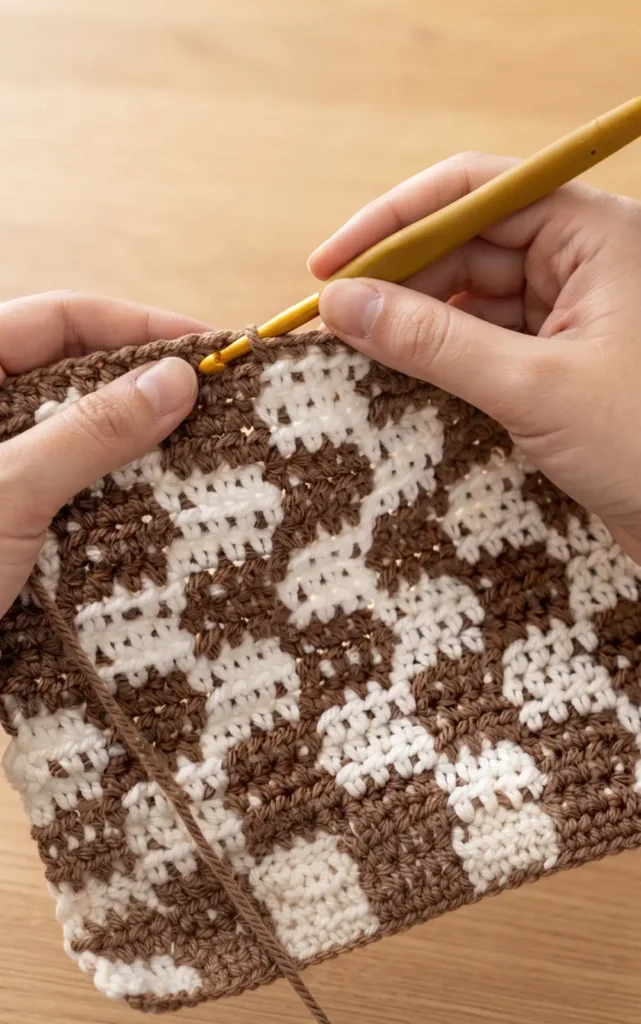 Crochet Brown Patchwork Cardigan Tutorial