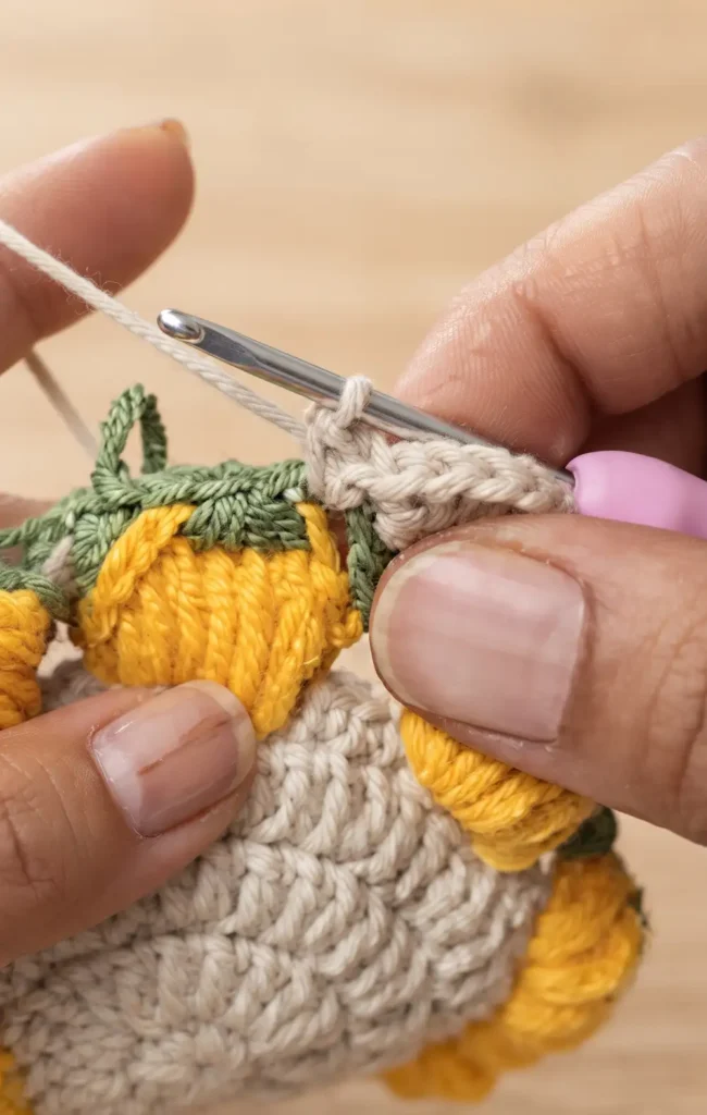 Easy Crochet Pumpkin Coaster