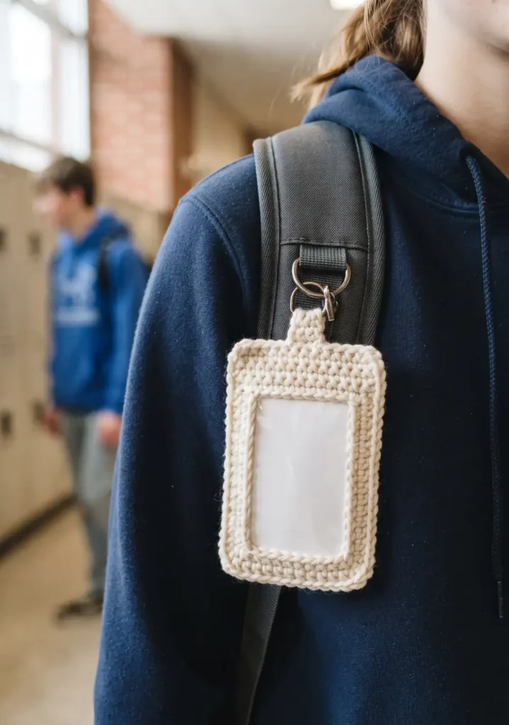 11. Crochet Name Tag Holder