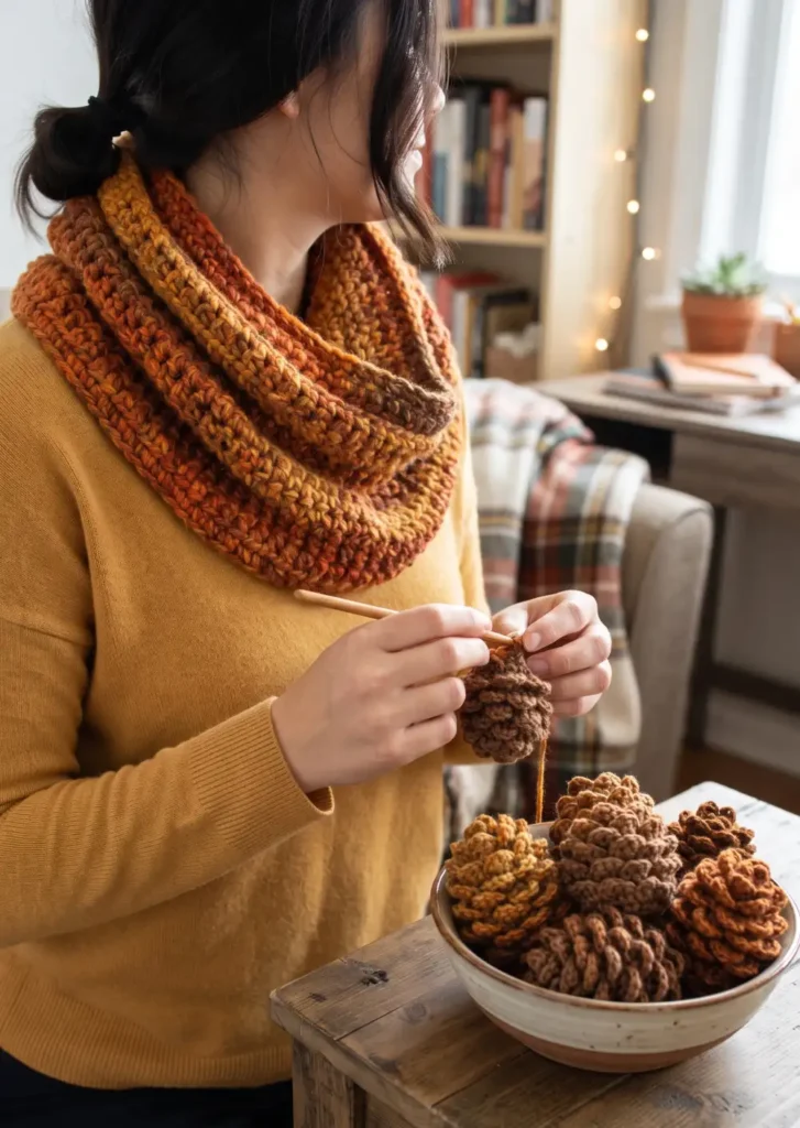 Crochet Pinecone Bowl Fillers