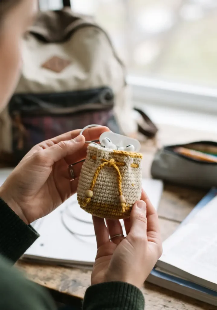 14. Crochet Earbud Case