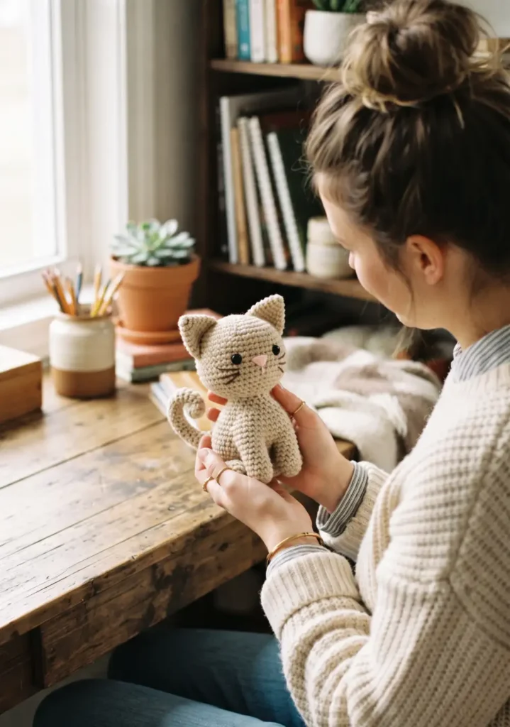 14. Sweet Kitten Crochet Plush