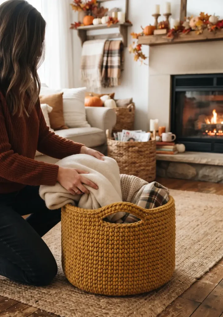 Chunky Crochet Floor Basket