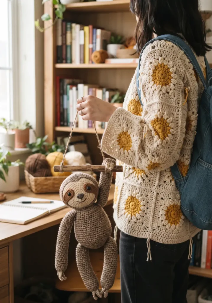 16. Cozy Sloth Hanging Plush