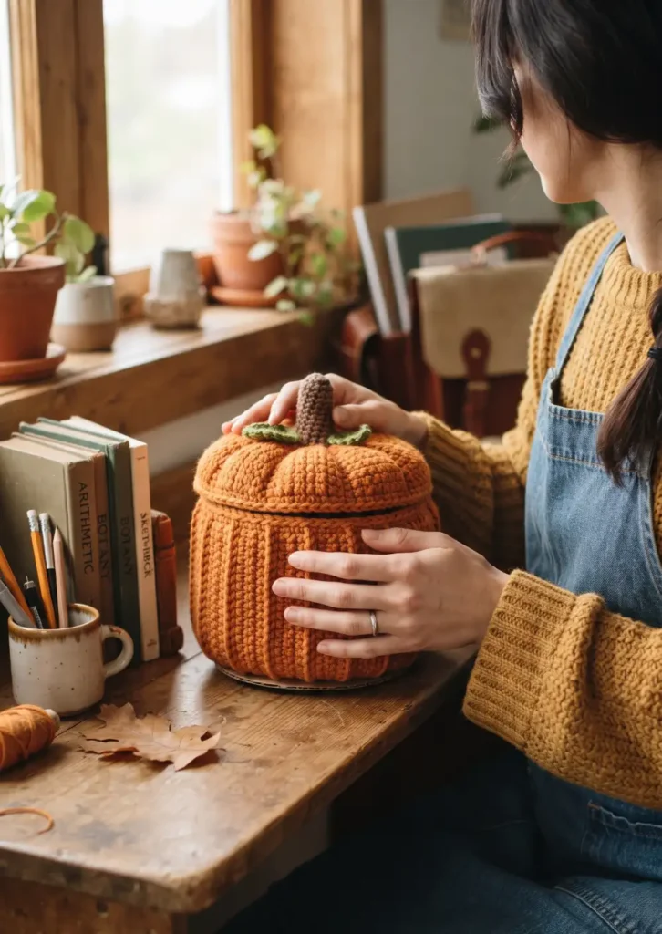 Pumpkin Basket with Lid