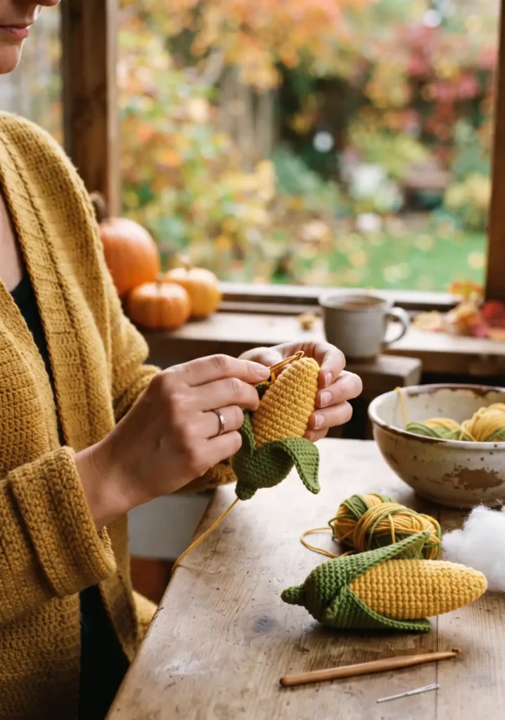 Harvest Corn Amigurumi Decor