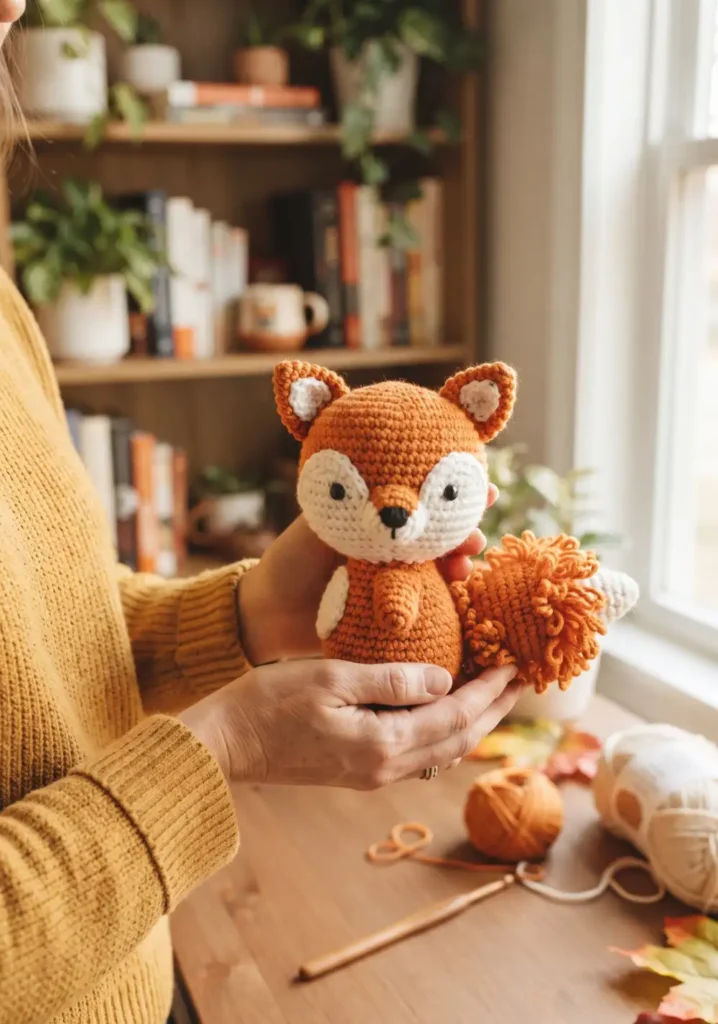 Crochet Fox Plush Decoration