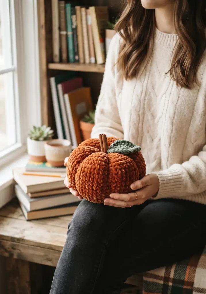 Chunky Velvet Pumpkin Decor