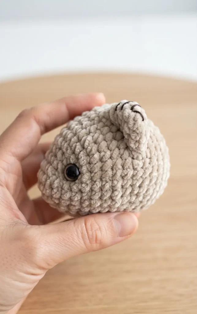 Plush Chenille Crochet Cat