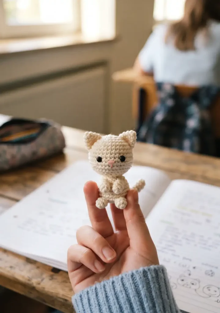 2. Tiny Pocket-Sized Crochet Kitten