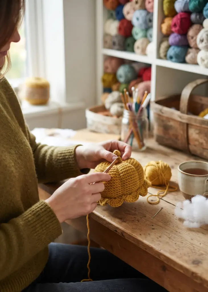 Scalloped Edge Crochet Pumpkin