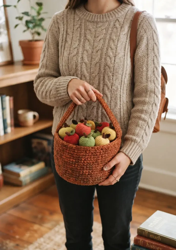 Crochet Apple Basket Pattern