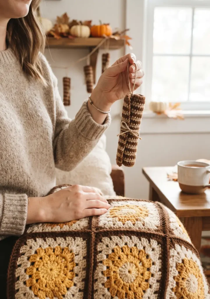 Crochet Cinnamon Stick Ornament