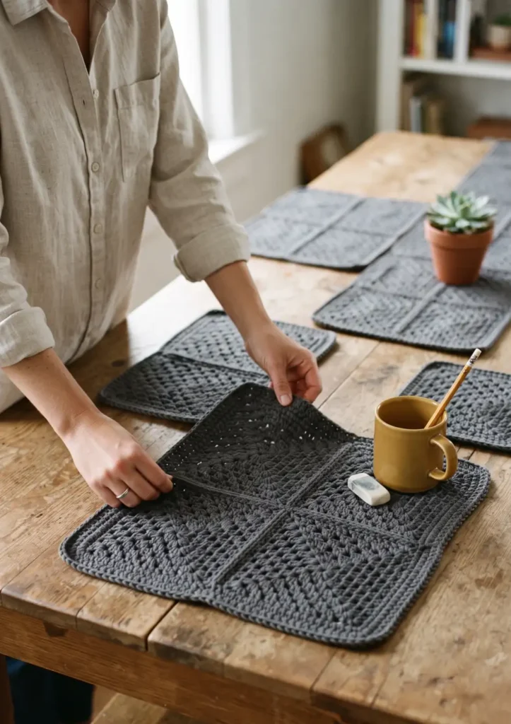 Crochet Granny Square Placemats