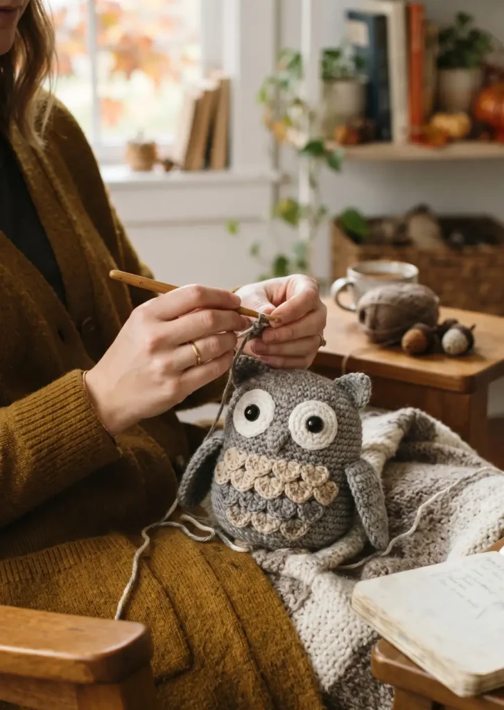 Crochet Woodland Owl Decoration