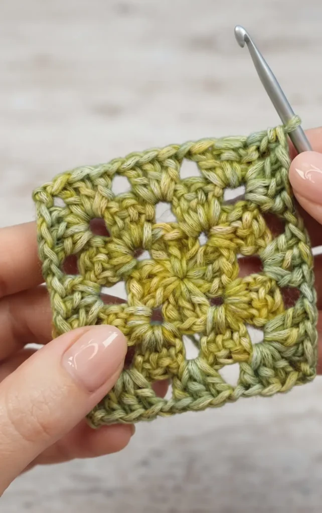 Crochet Granny Mesh Square Blanket