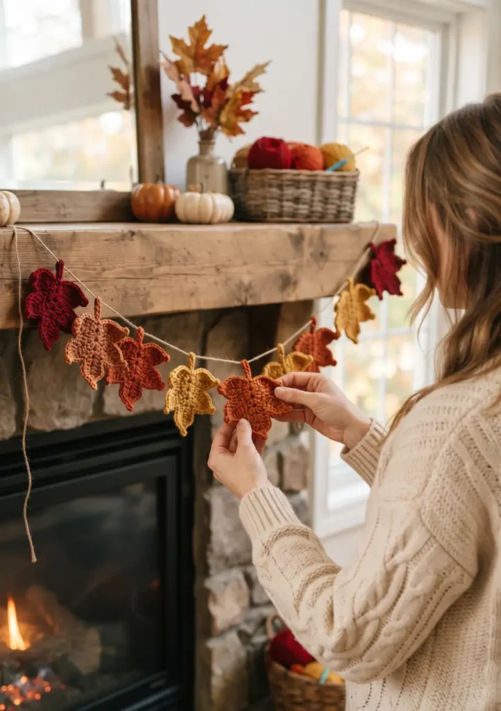 Crochet Maple Leaf Garland