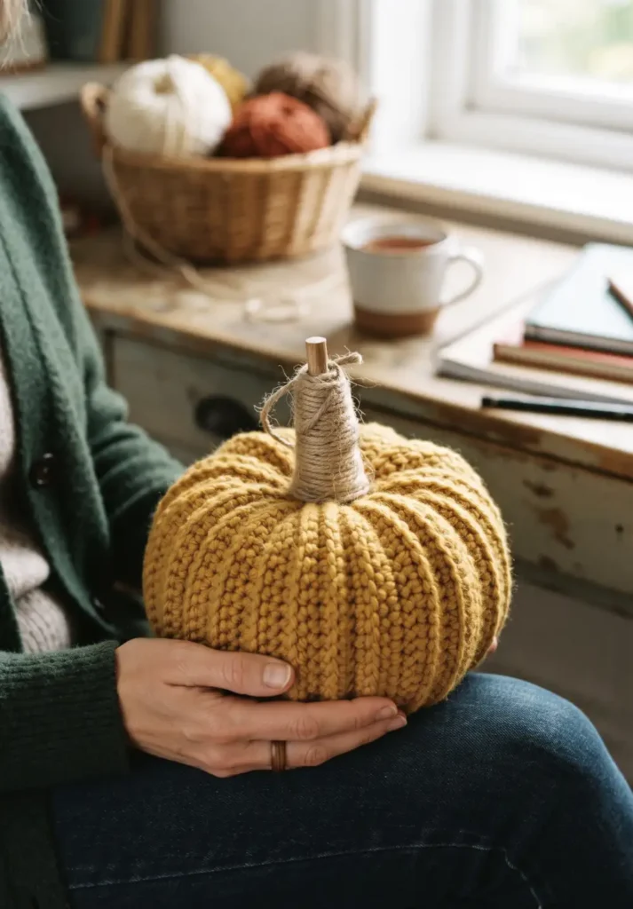 Rustic Twine Stem Pumpkin