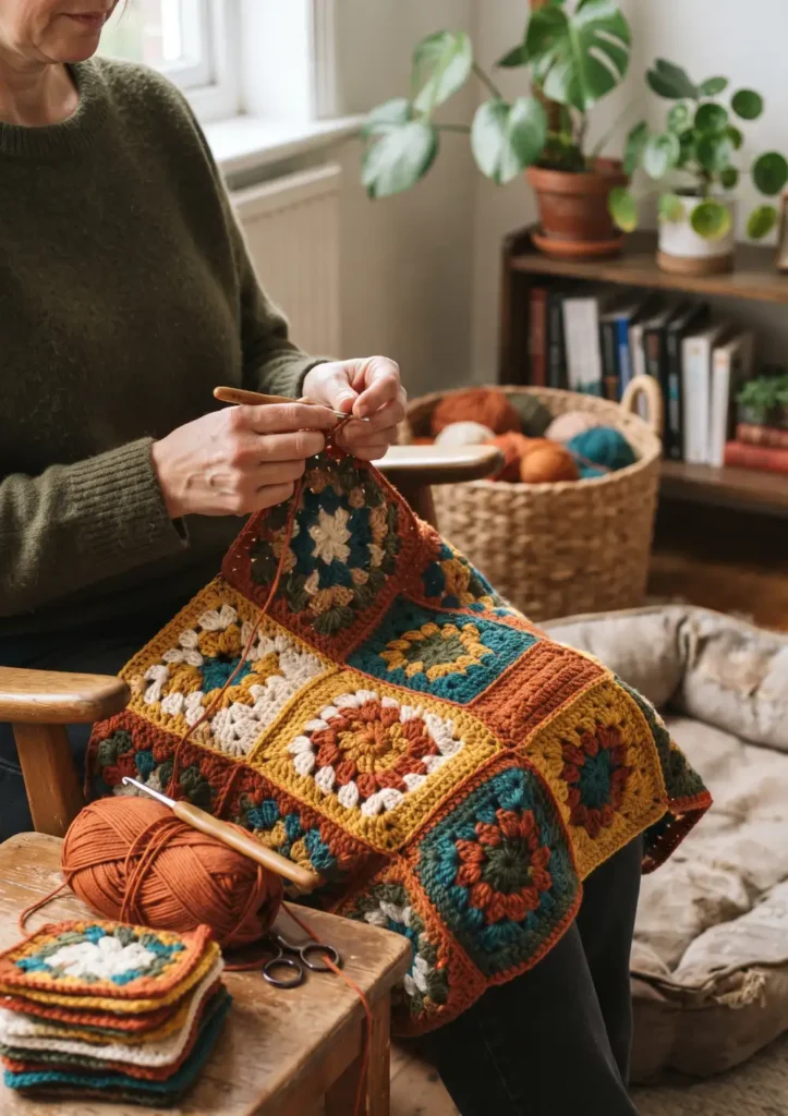 Granny Square Pet Bed Cover