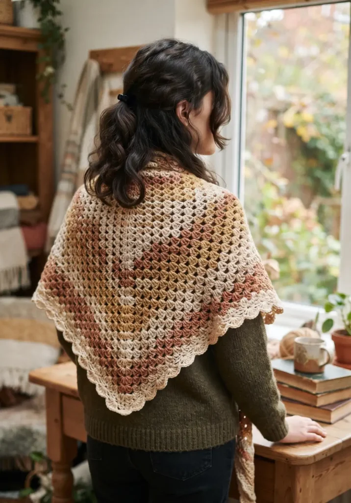 Crochet Granny Square Shawl Wrap