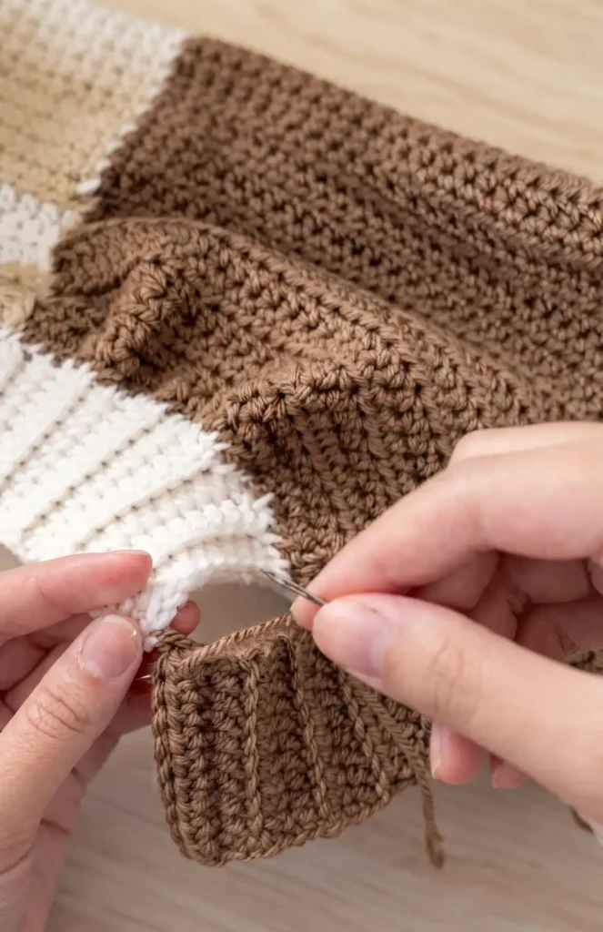 Crochet Brown Patchwork Cardigan Tutorial
