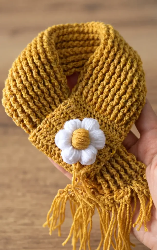 Crochet Easy Granny Scarf with Fringe