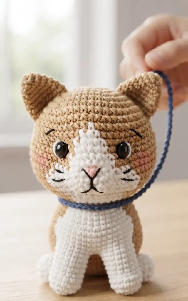 Crochet Realistic Sitting Cat