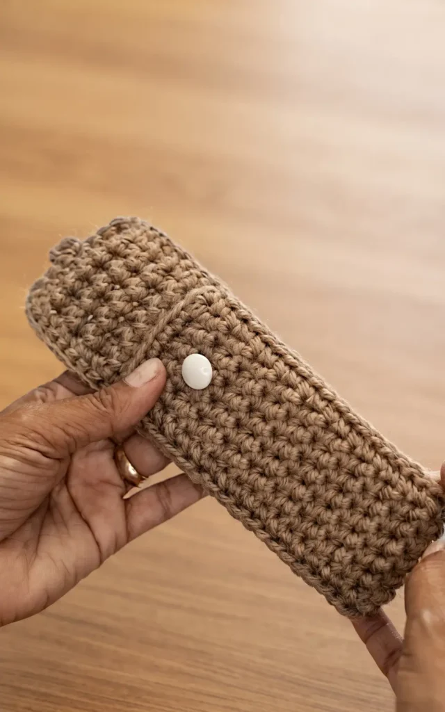Crochet Roll-Up Pencil Case
