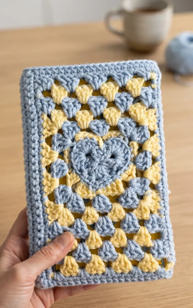 Heart Granny Square Book Cover Tutorial