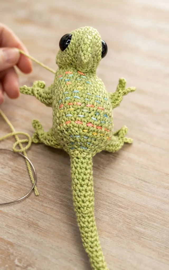 How to crochet a chameleon