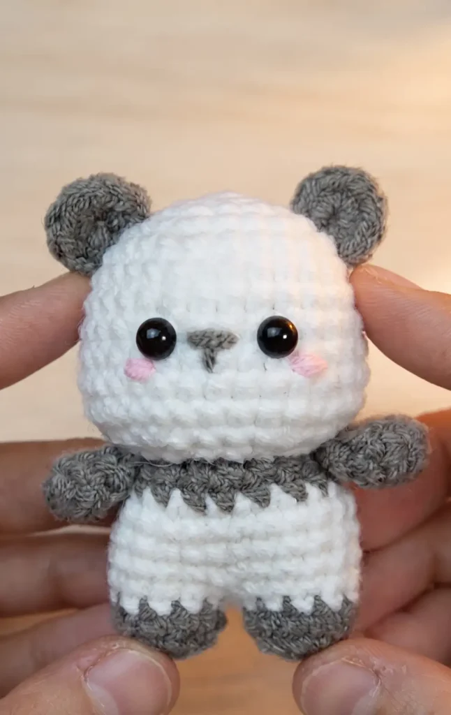 Mini Panda Crochet Keychain