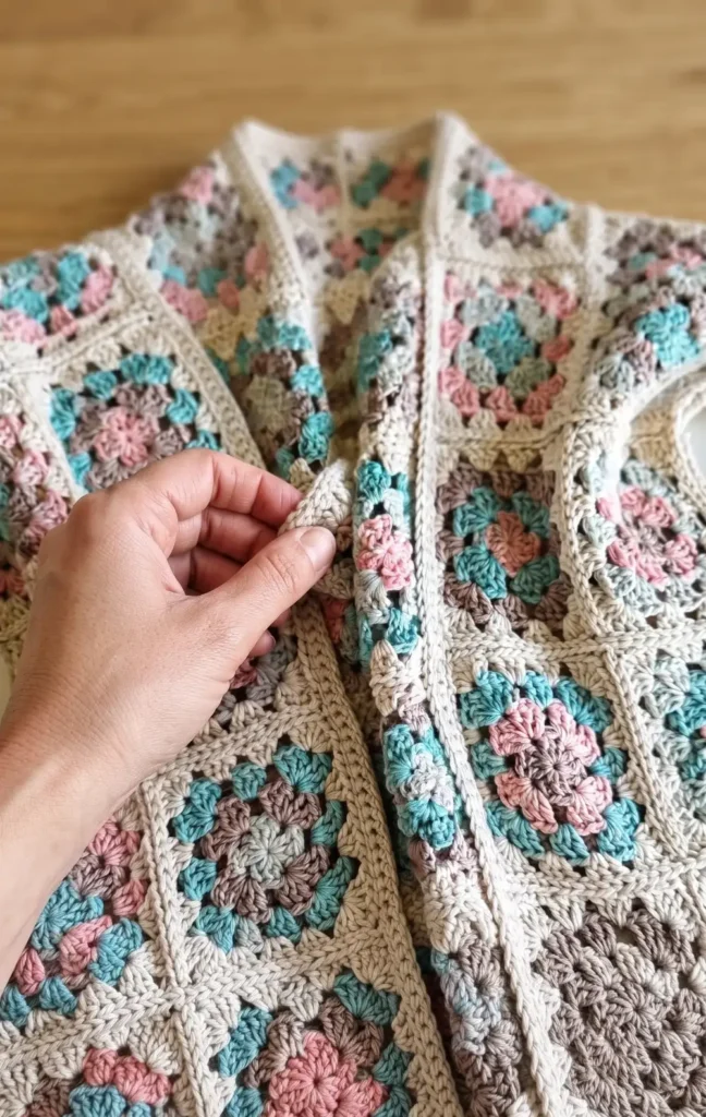 Vintage Granny Square Cardigan Crochet Pattern