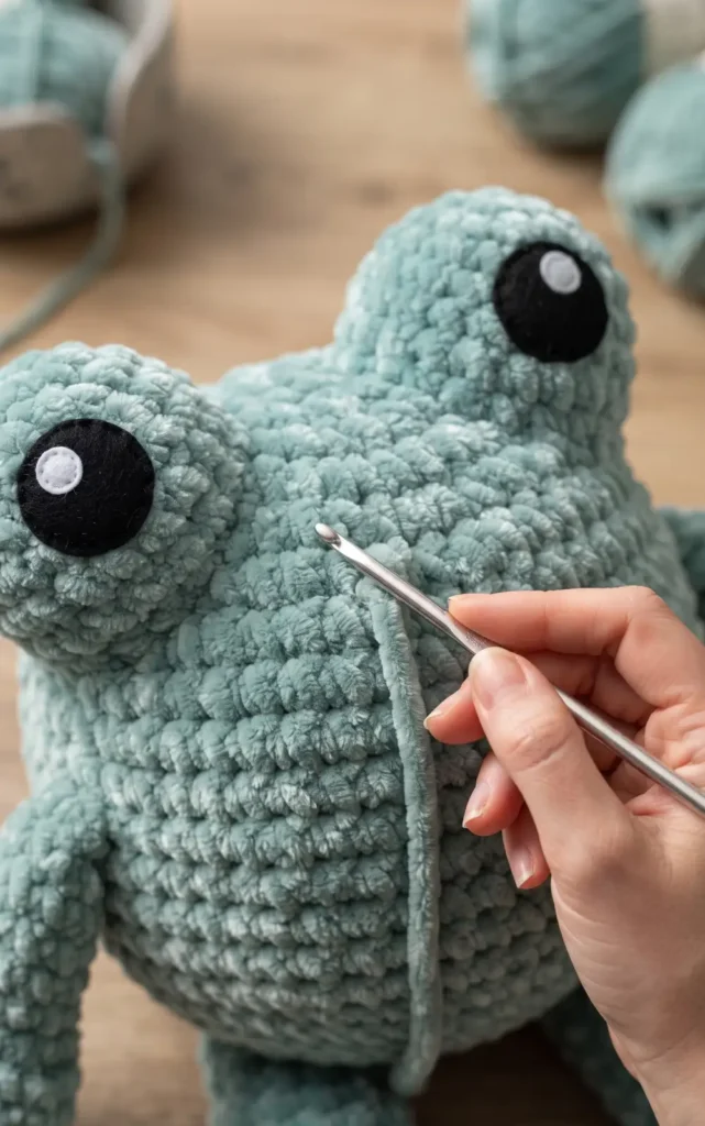 Giant Crochet Frog Plushie