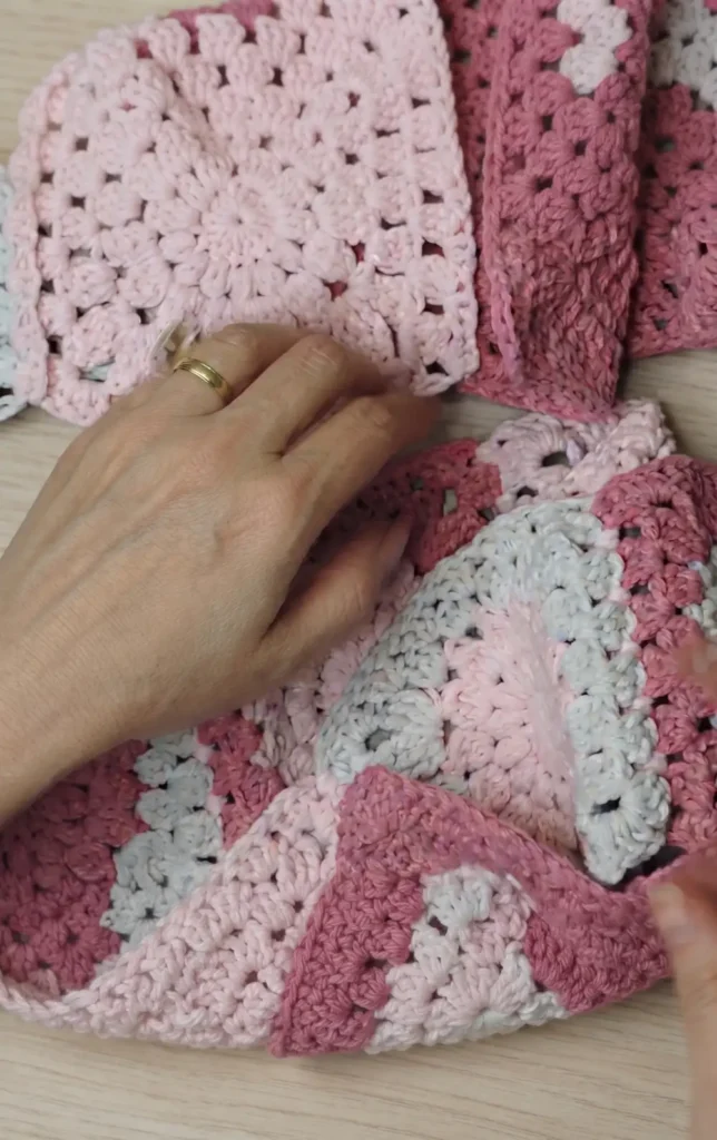 Crochet Granny Square Hooded Pocket Scarf