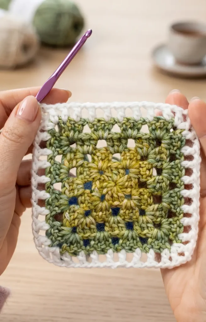 Crochet Granny Mesh Square Blanket
